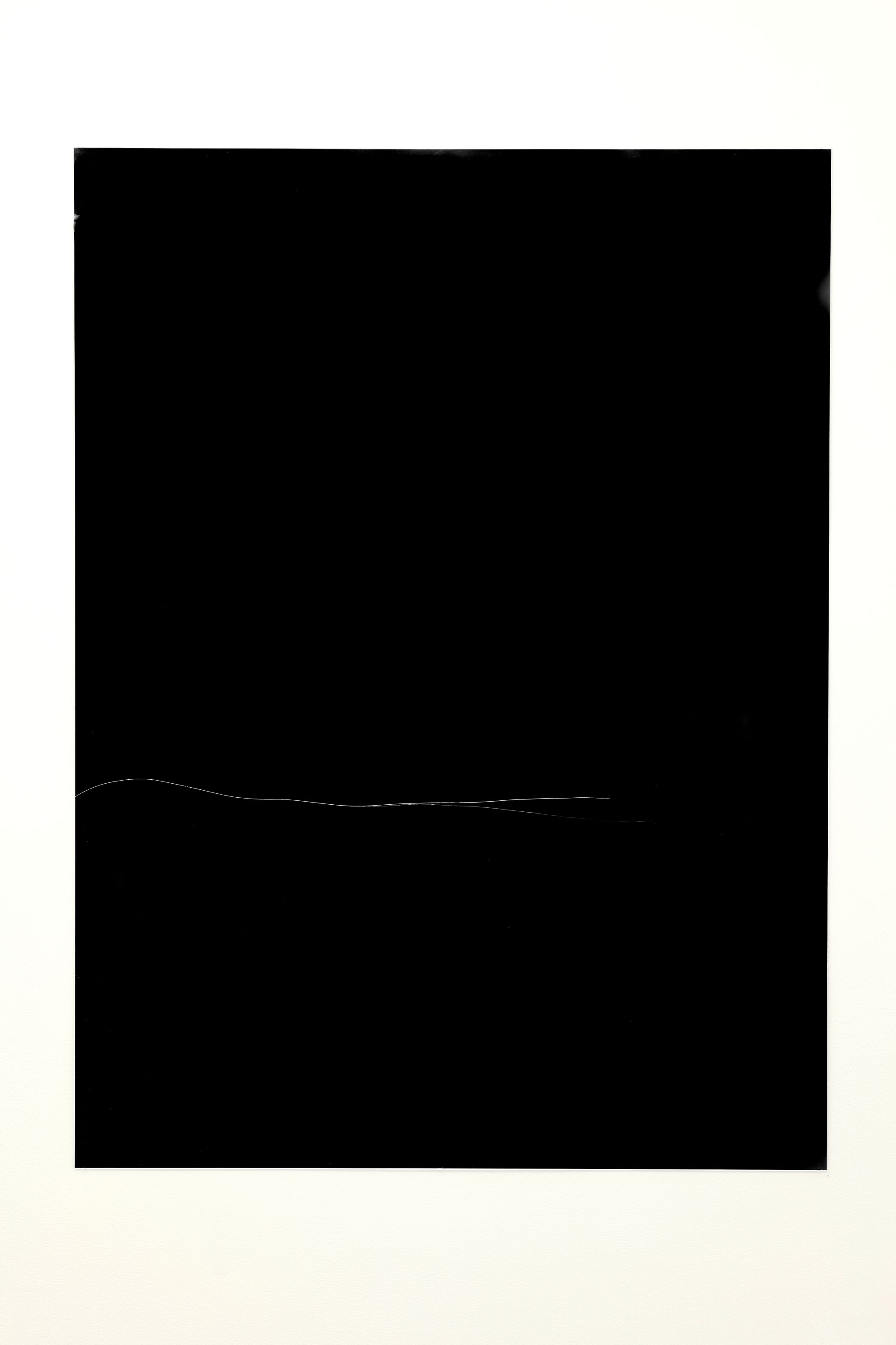 Anne Imhof, Horizont II, 2014, Black dibond, etching, 135 ⁠× ⁠100 ⁠⁠cm