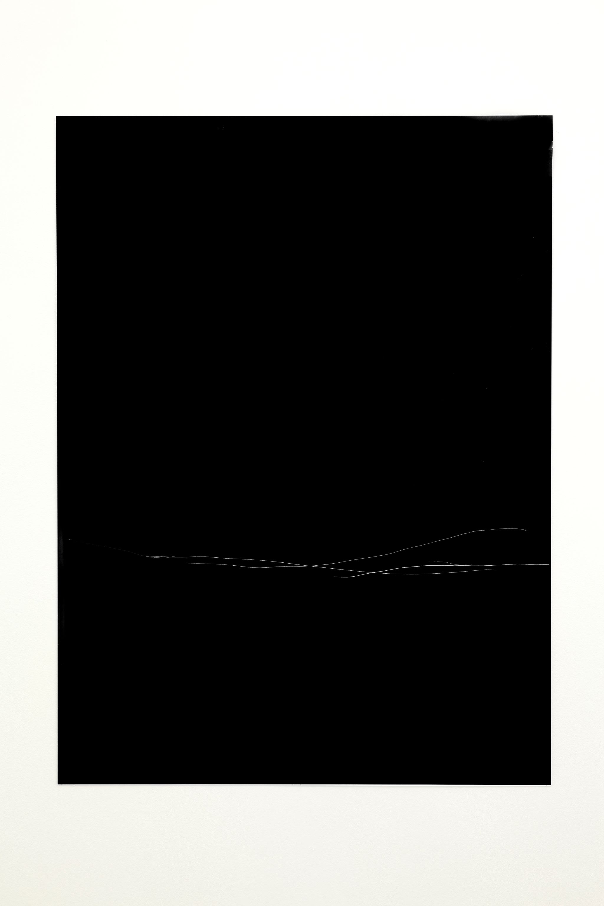 Anne Imhof, Horizont I, 2014, Black dibond, etching, 135 ⁠× ⁠100 ⁠⁠cm