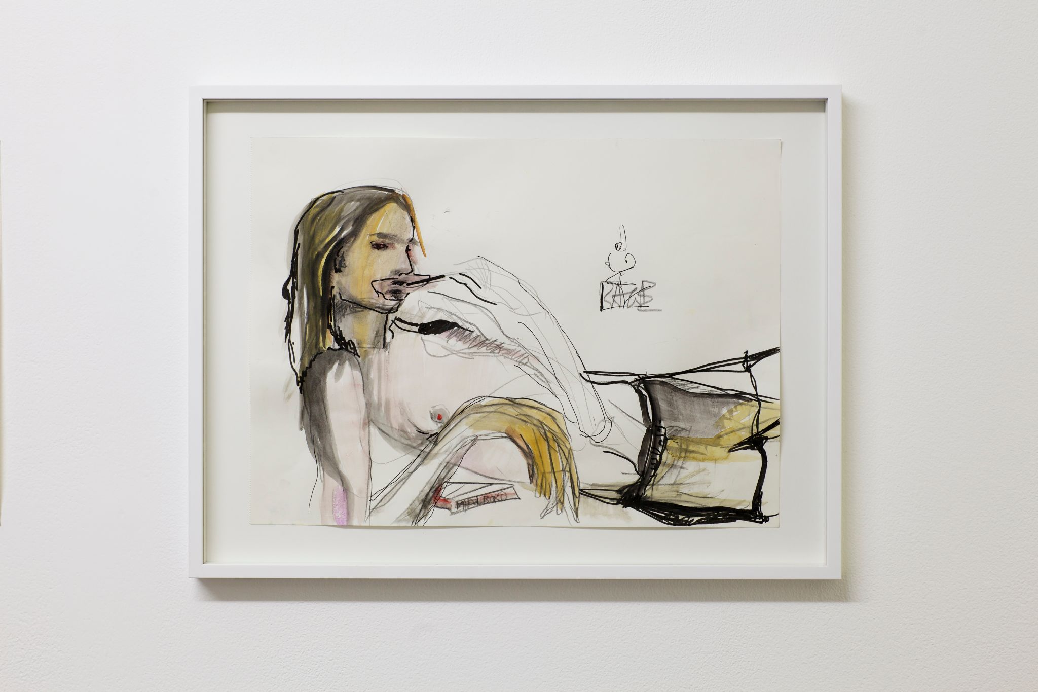 Anne Imhof, Drawing for Rage I, 2014, Watercolour, marker on paper, 30 ⁠× ⁠40.5 ⁠⁠cm, 49,5×37,5 framed