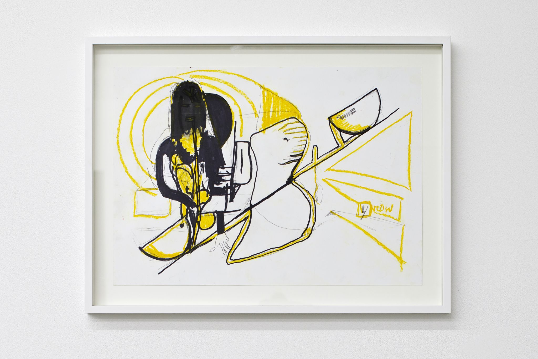 Y, Stream of Thought, 2014, Marker, charcoal, pastel on paper, 29.5 ⁠× ⁠42 ⁠⁠cm, framed 37,5×49,5 ⁠cm