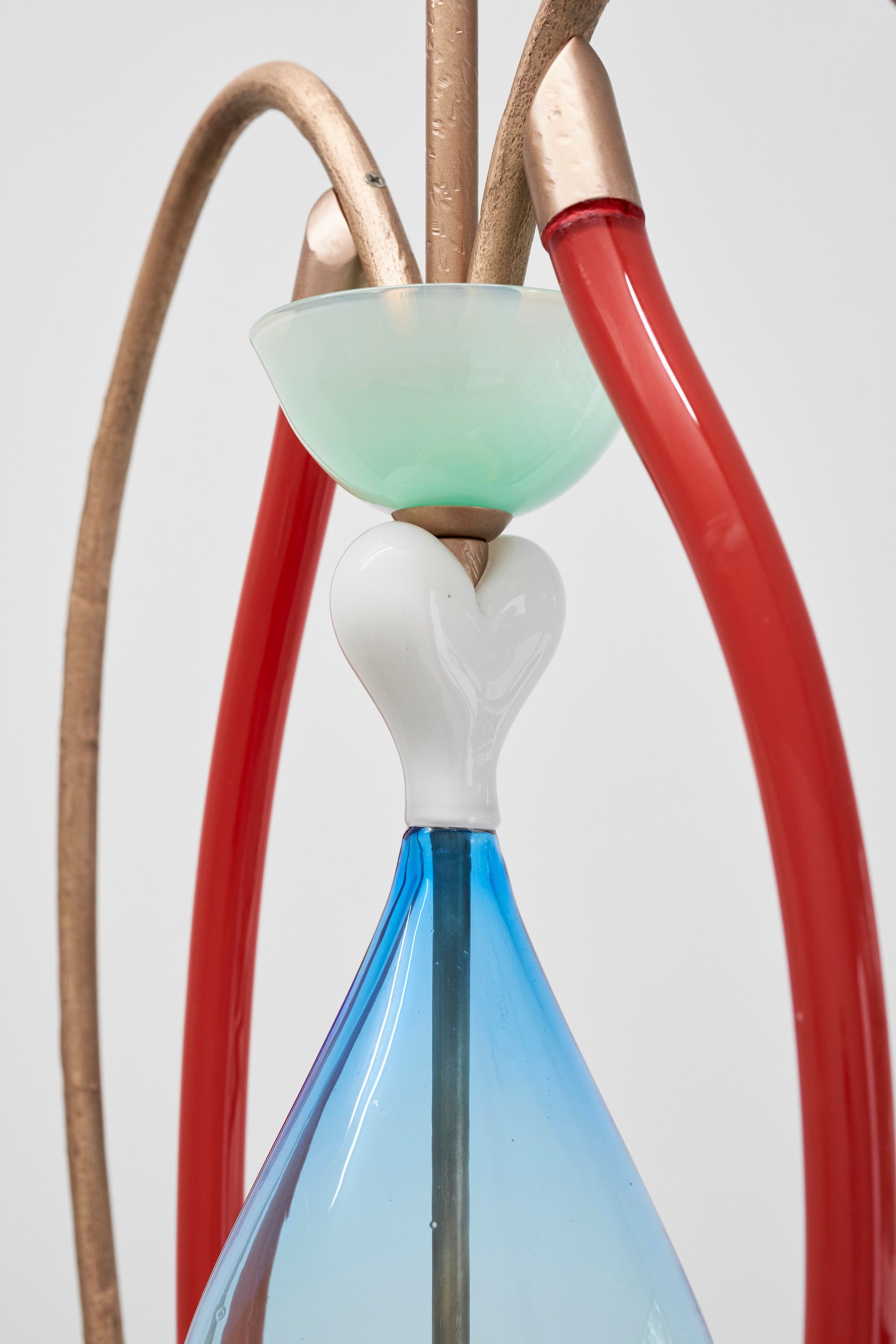 Eric Sidner, Drops (small) (detail), 2022, Glass, bronze, brass, 134 ⁠× ⁠58 ⁠× ⁠25 ⁠⁠cm