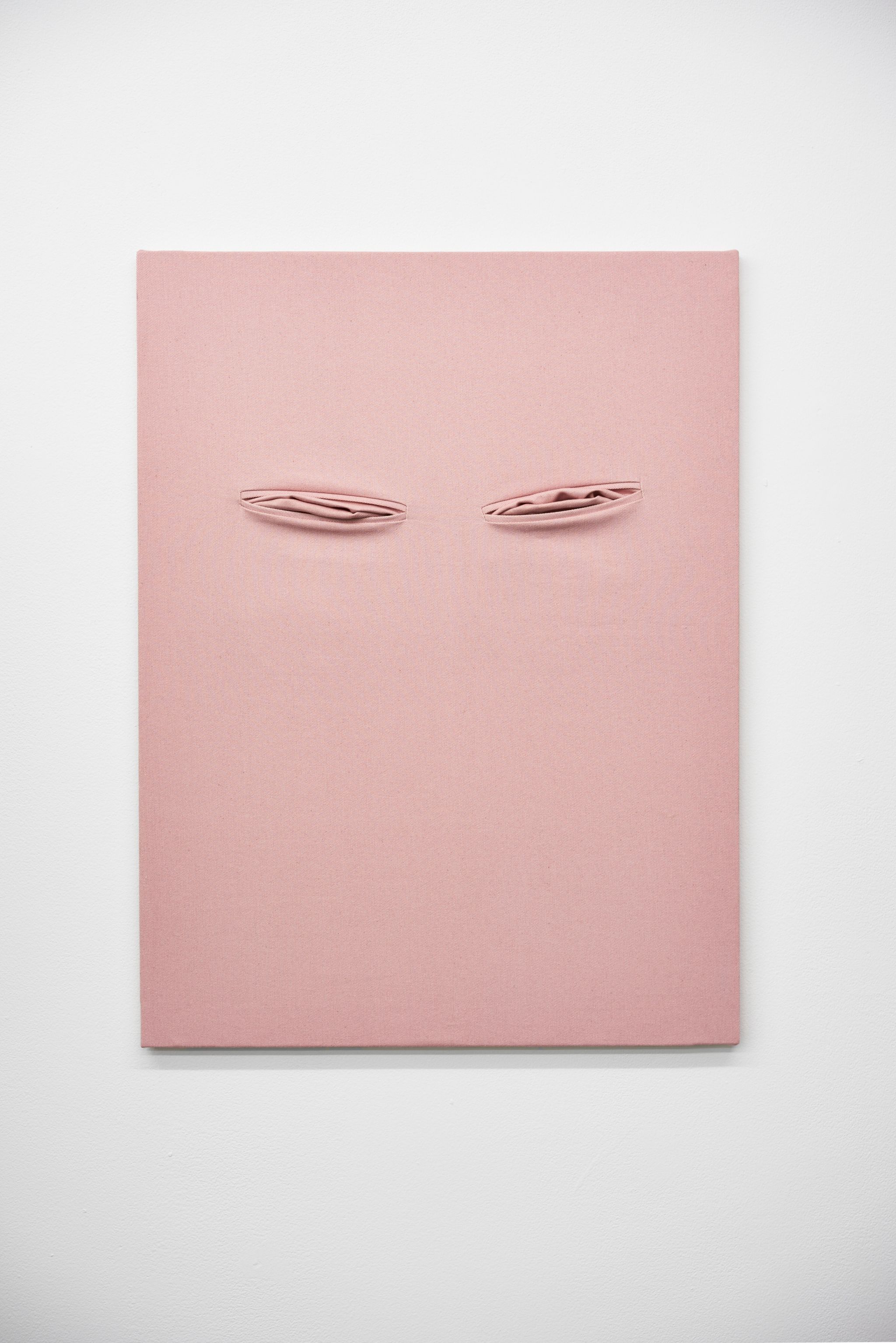 Davide Stucchi, Closed eyes, 2015, Denim on canvas, 80.5 ⁠× ⁠60.5 ⁠× ⁠2 ⁠⁠cm
