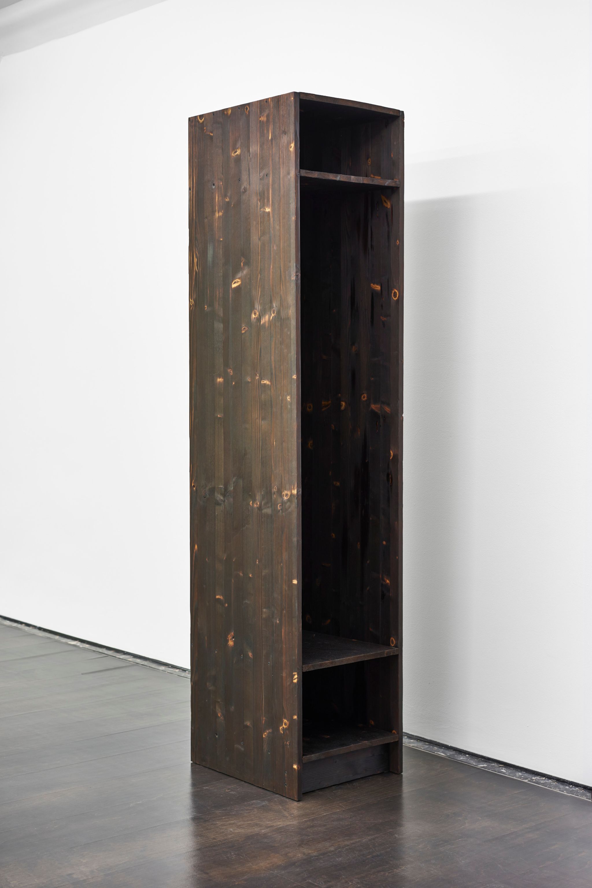 Davide Stucchi, Heat dispersion (Black Afgano) I, 2017, Burnt wood, 37 ⁠× ⁠50 ⁠× ⁠191 ⁠⁠cm
