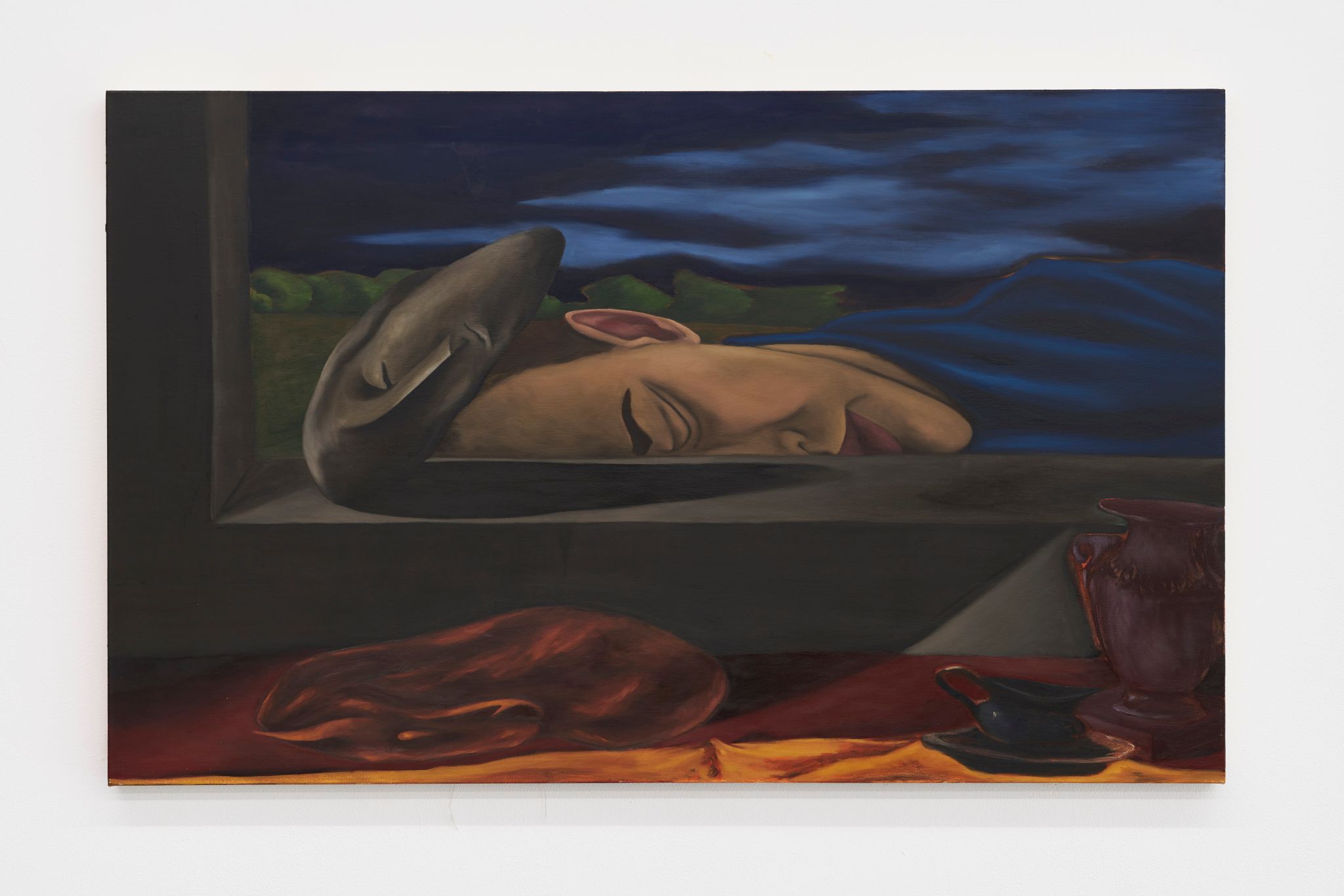 Lewis Hammond, For A World That Is Not Mine (The Mask), 2019, Oil on canvas, 80 ⁠× ⁠130 ⁠⁠cm