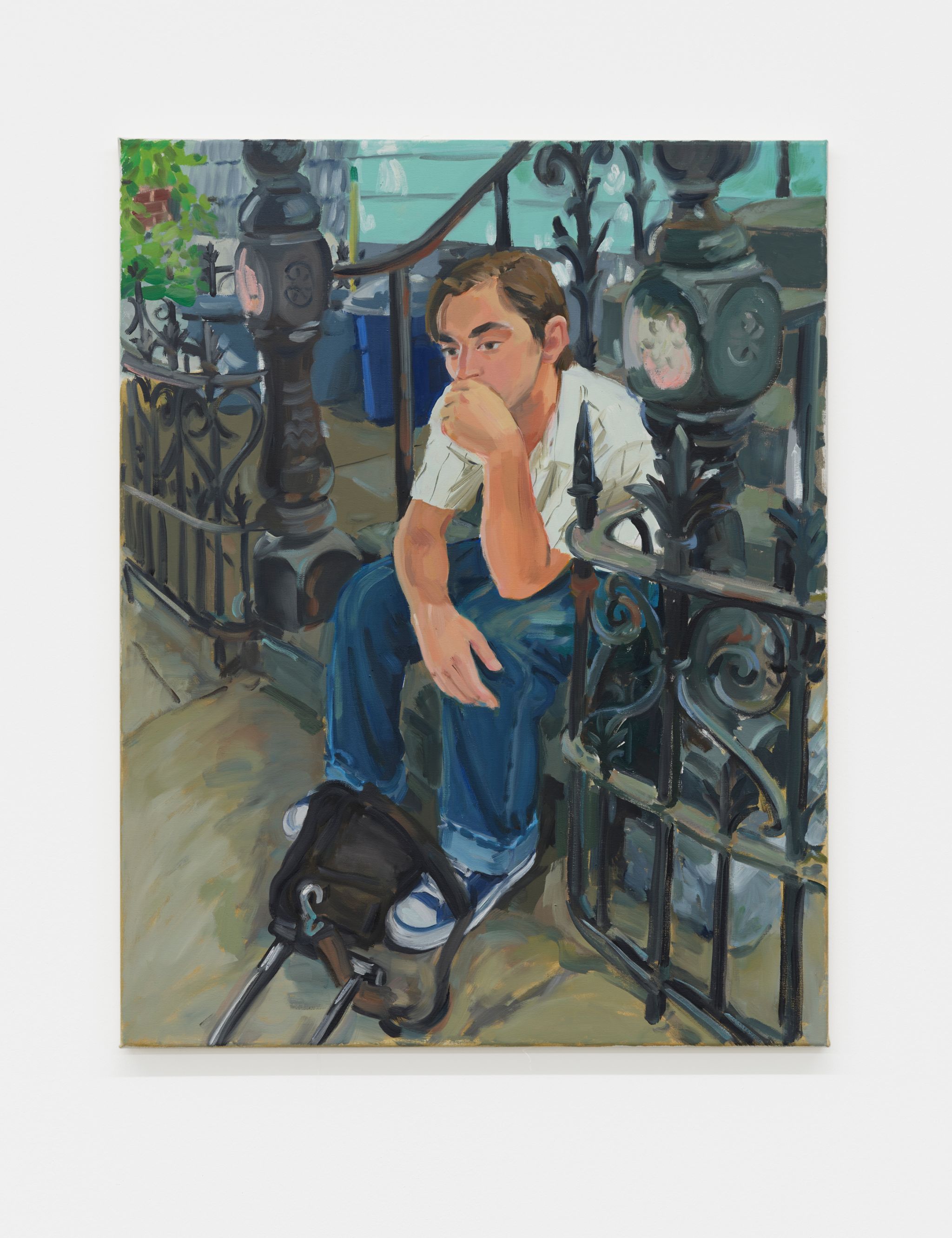 Elizabeth Ravn, August in Greenpoint, 2021, 2022, Oil on canvas, 90 ⁠× ⁠70 ⁠⁠cm