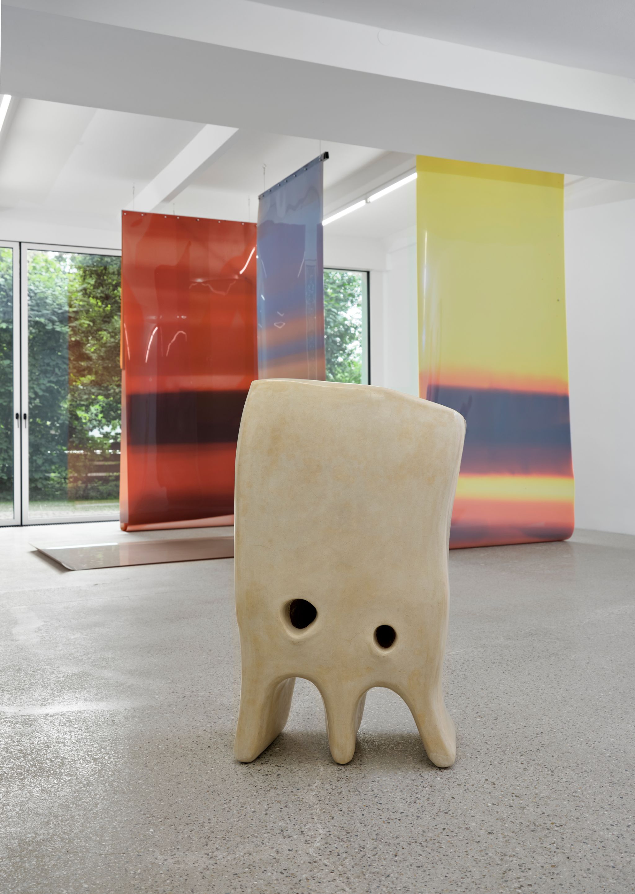 Jumana Manna, Ghost ii (Cache Series), 2023, Ceramic, concrete, lime, pigments, 93 ⁠× ⁠61 ⁠× ⁠40 ⁠cm, 36 ½ ⁠× ⁠24 ⁠× ⁠15 ¾ inches