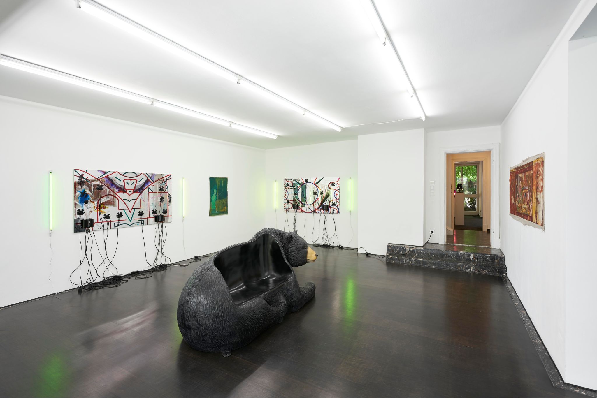Installation view, Paul Gondry, KAYA (Kerstin Brätsch & Debo Eilers) featuring Nicolas An Xedro, Various Others 2019, Deborah Schamoni, 2019
