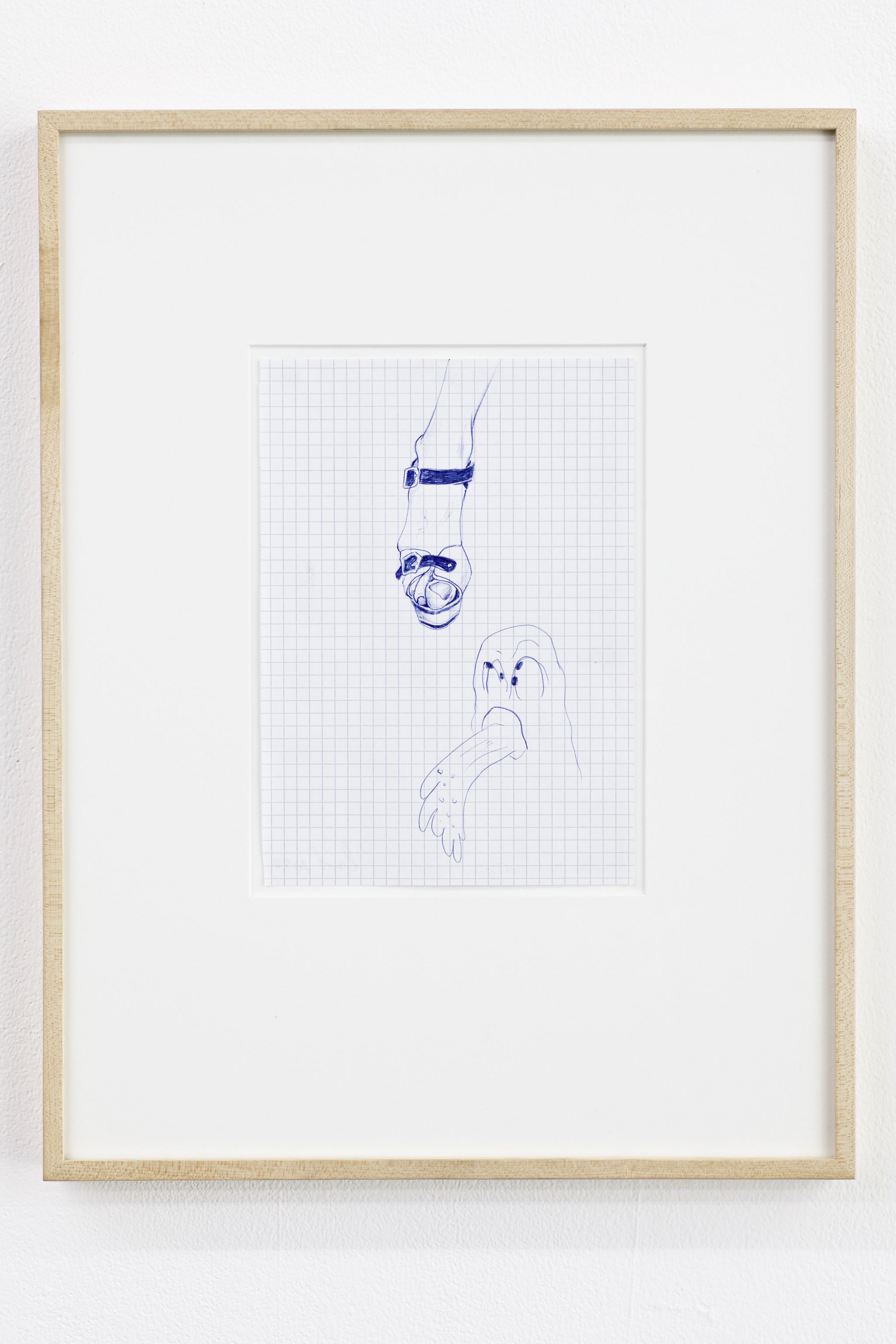 Justin Almquist, Reaction To Actresses’ Ugly Toes, 2010, Kugelschreiber auf Papier, 20.5 ⁠× ⁠14.5 ⁠⁠cm, framed: 41×31 ⁠cm
