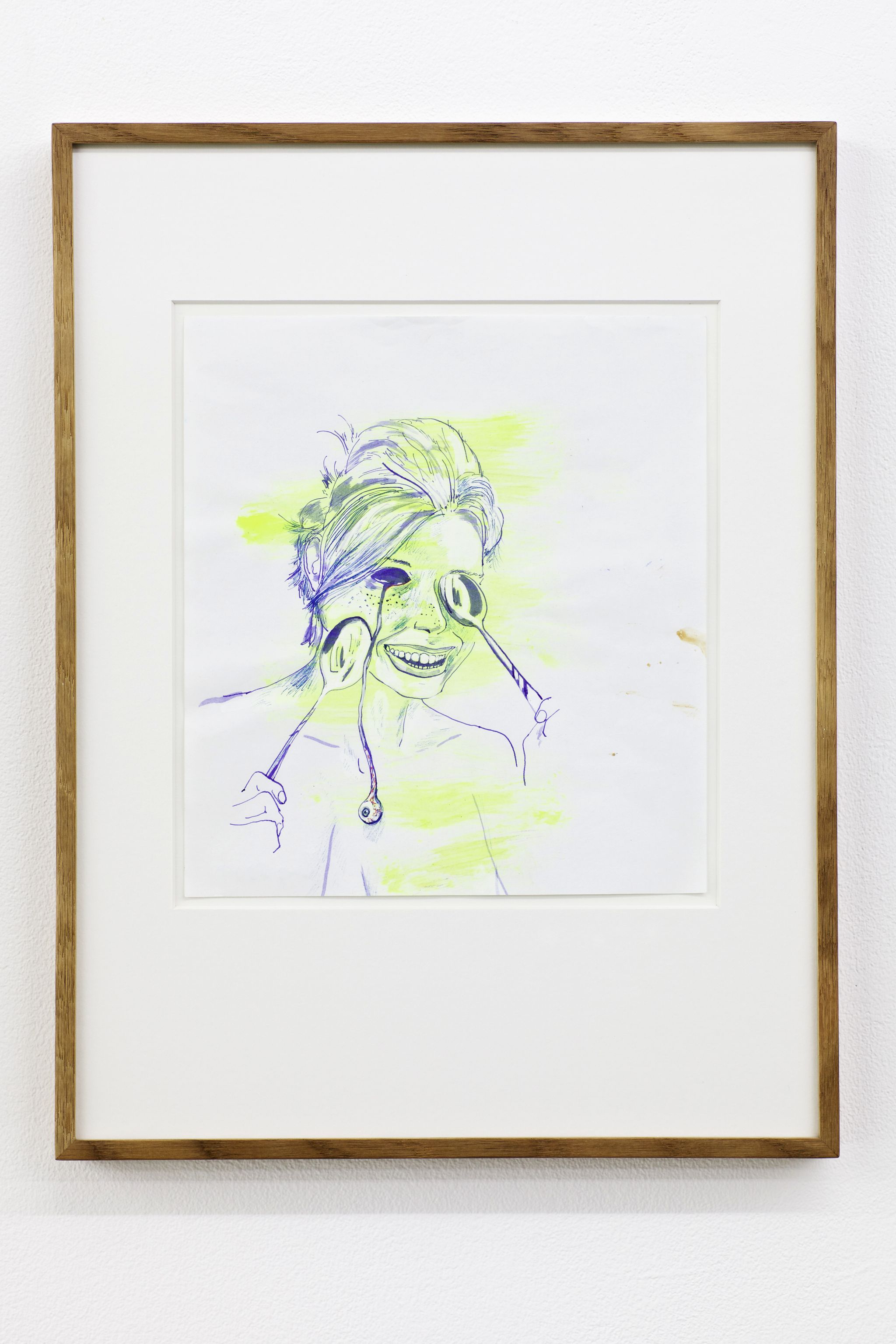 Justin Almquist, First Date Last Date, 2009, Kugelschreiber und Acryl auf Papier, 23 ⁠× ⁠21 ⁠⁠cm, framed: 41×31 ⁠cm