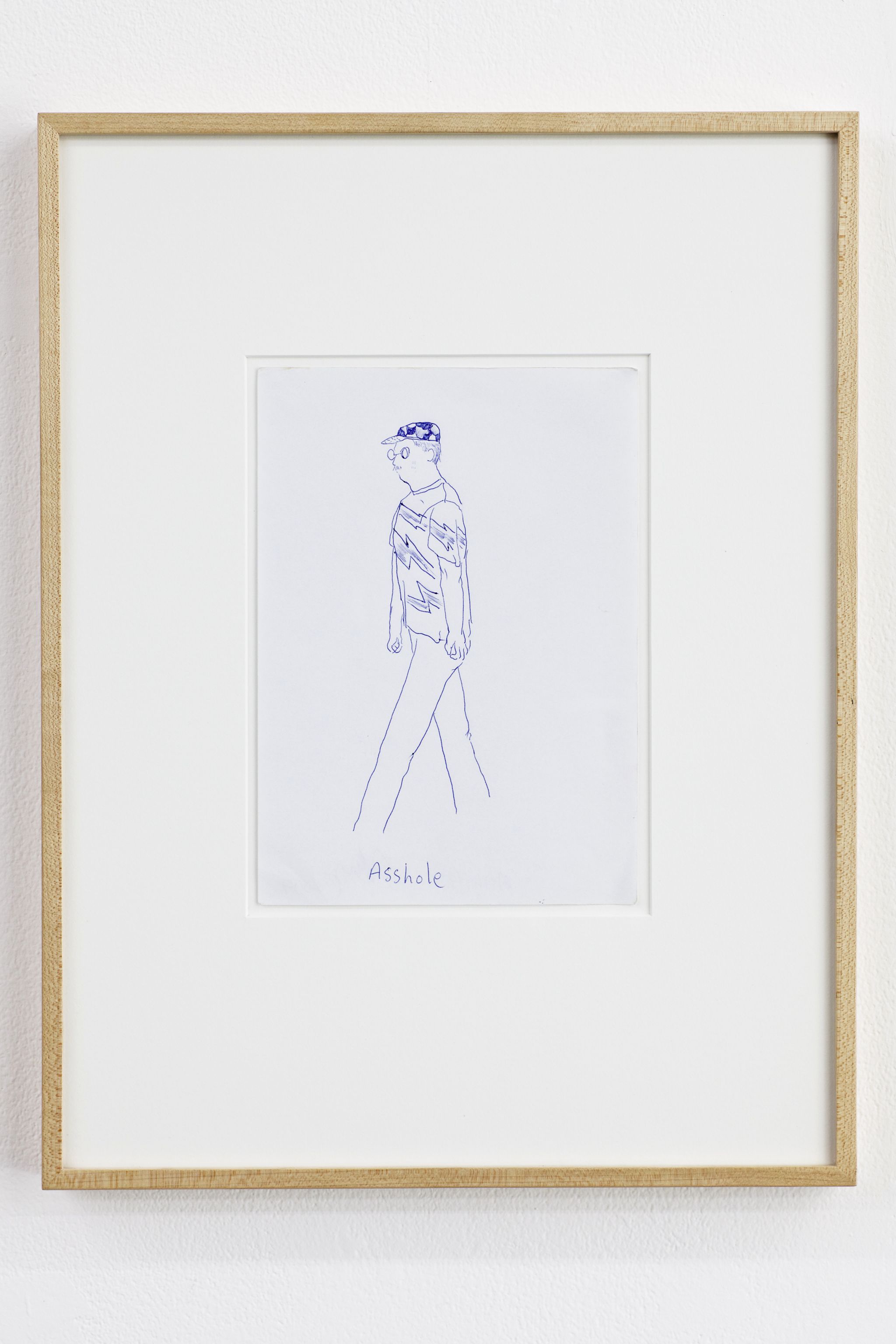 Justin Almquist, Asshole, 2009, Kugelschreiber auf Papier, 21 ⁠× ⁠15 ⁠⁠cm, framed: 41×31 ⁠cm