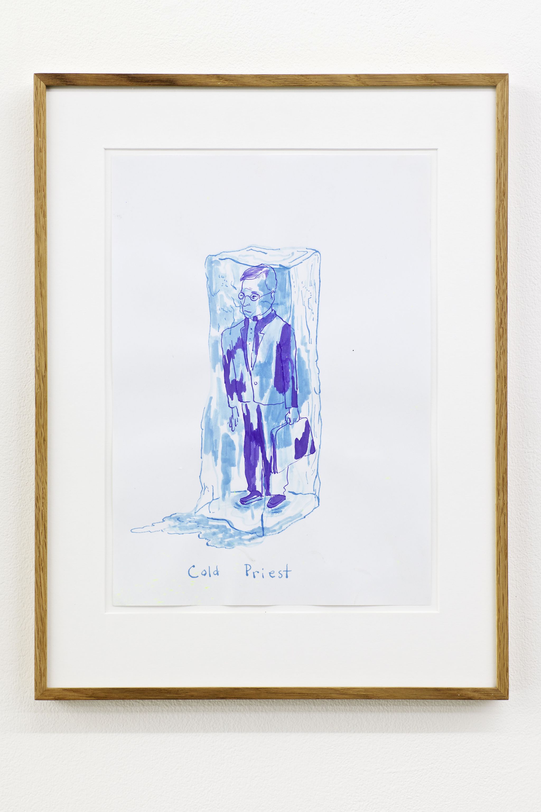 Justin Almquist, Cold Priest, 2011, Tusche auf Papier, 29.5 ⁠× ⁠21 ⁠⁠cm, framed: 41×31 ⁠cm