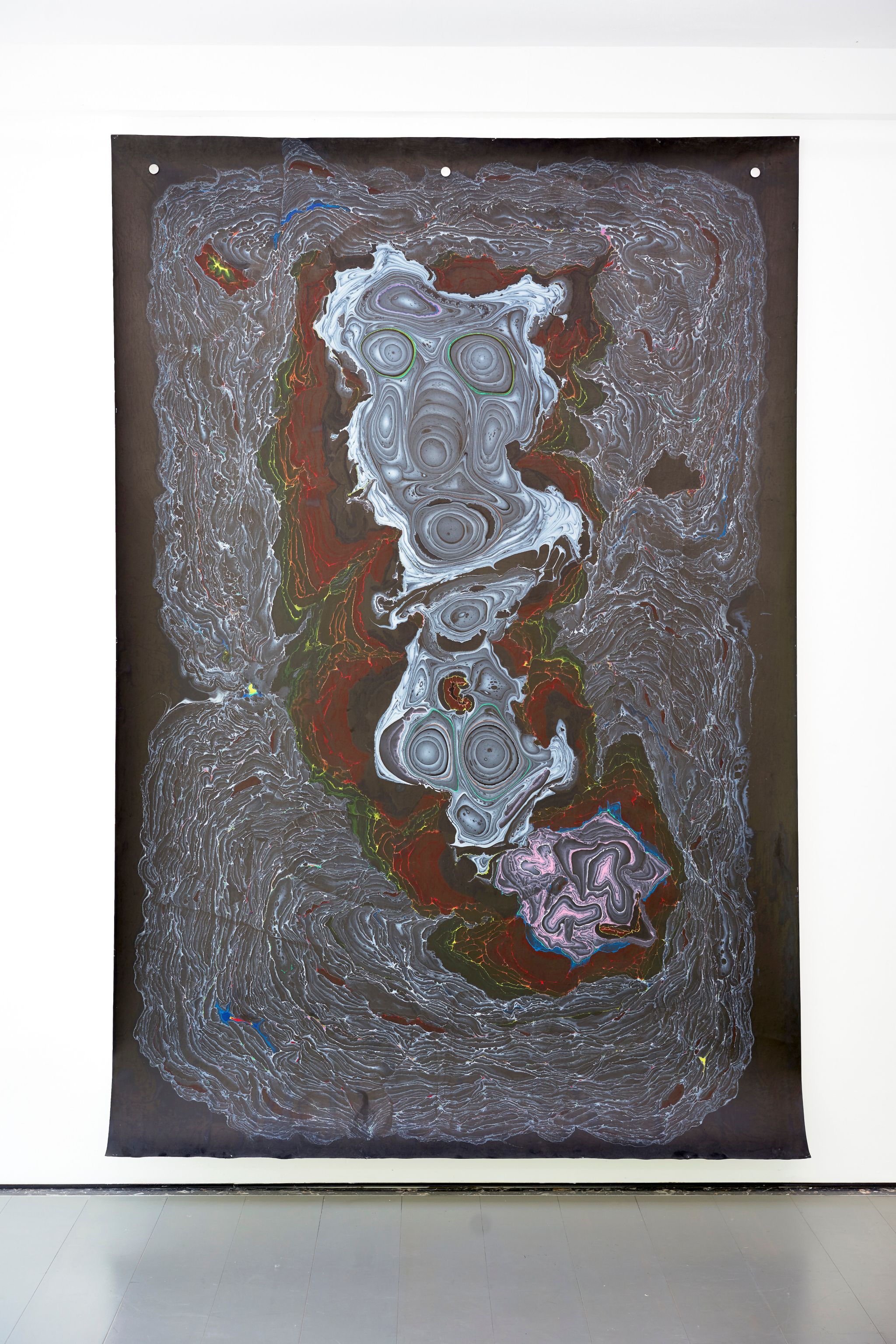 Kerstin Brätsch, Unstable Talismanic Rendering Pele’s Curse Nr. 16 (with gratitude to master marbler Dirk Lange), 2014, Ink and solvent on paper, 275 ⁠× ⁠183 ⁠⁠cm