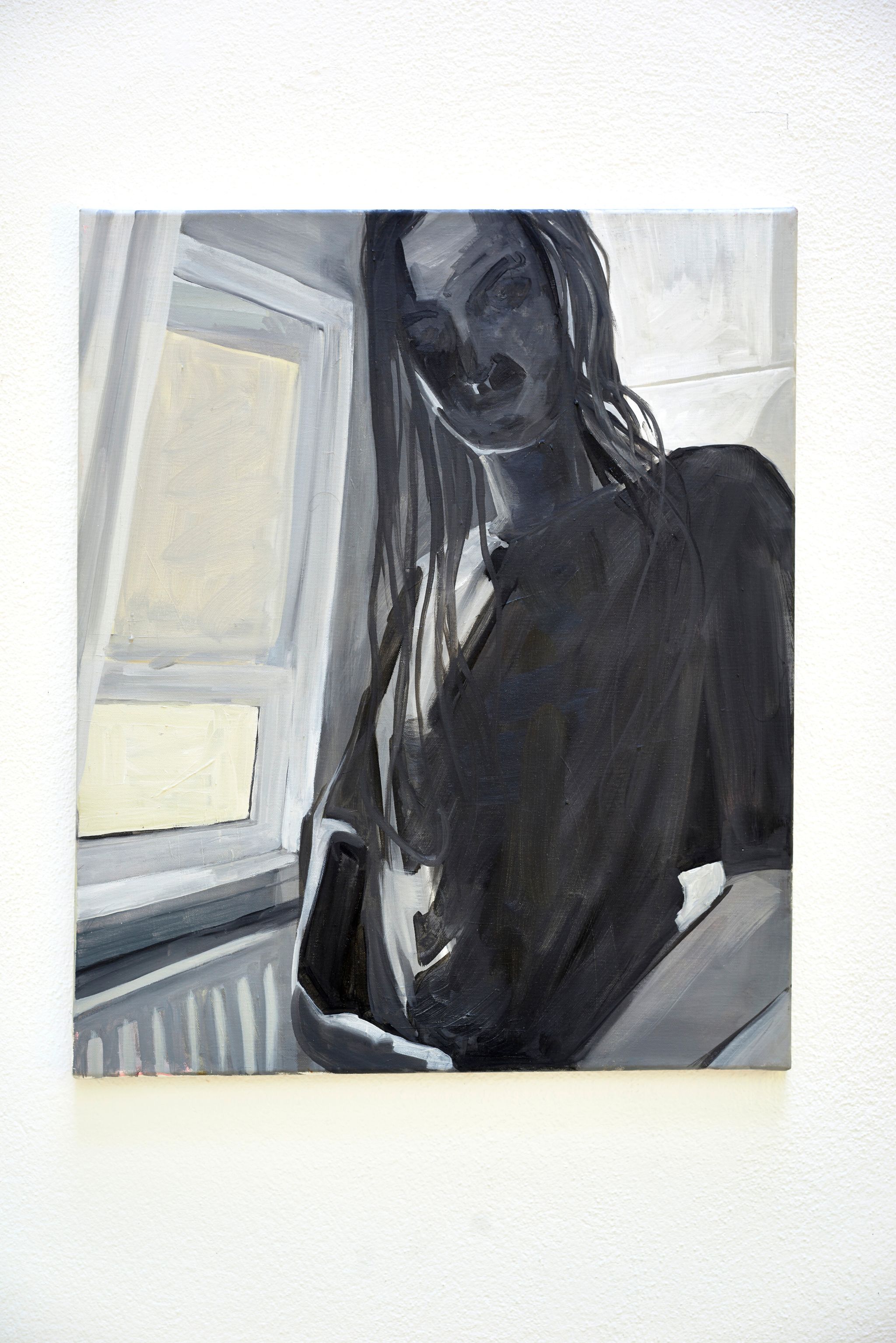 Morag Keil, Palais de Token (Grey Portrait), 2013, Acrylic on canvas, 65 ⁠× ⁠54 ⁠⁠cm