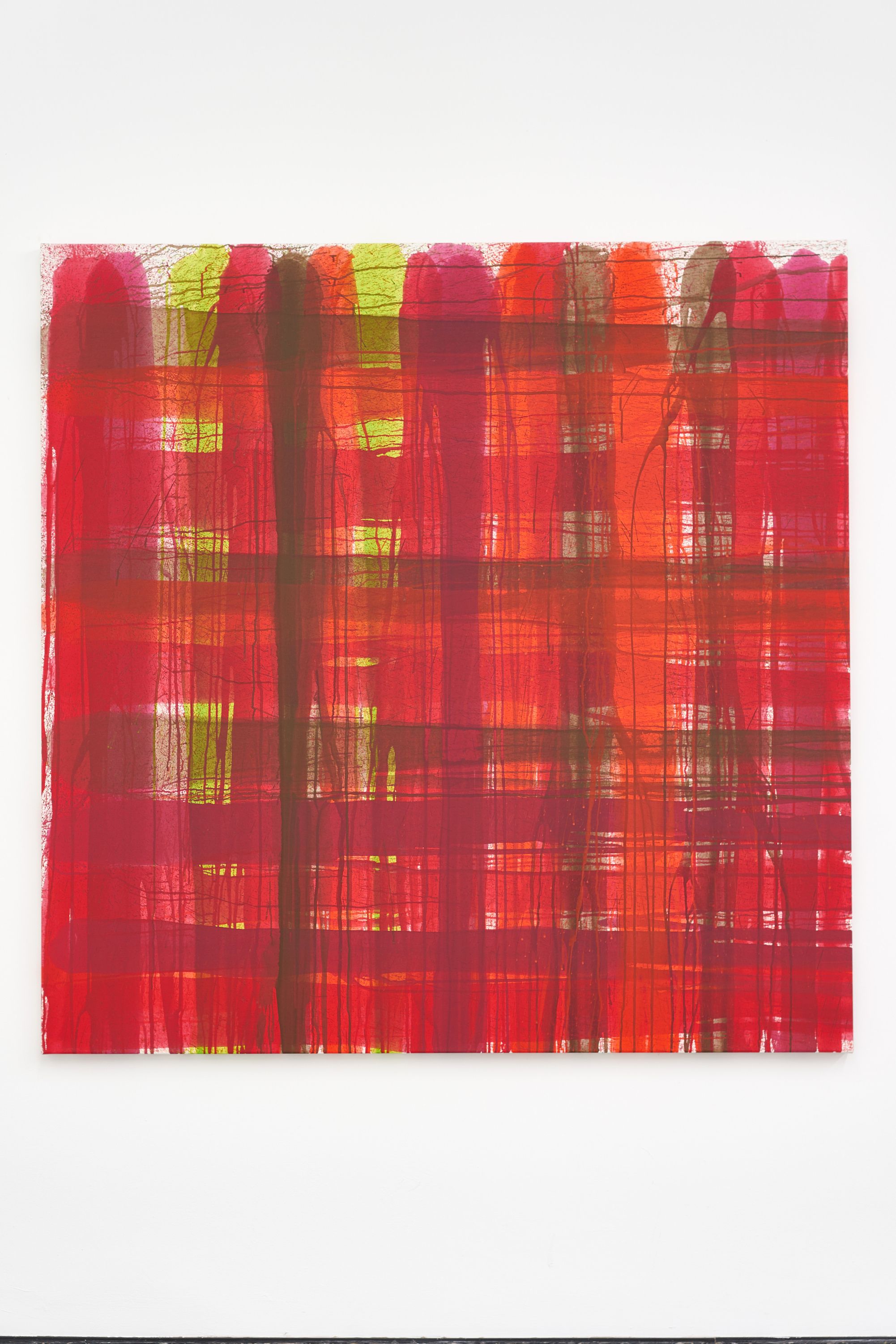 AA Bronson & Keith Boadwee, PLAID #8, 2015, Tempera on canvas, 150 ⁠× ⁠150 ⁠⁠cm