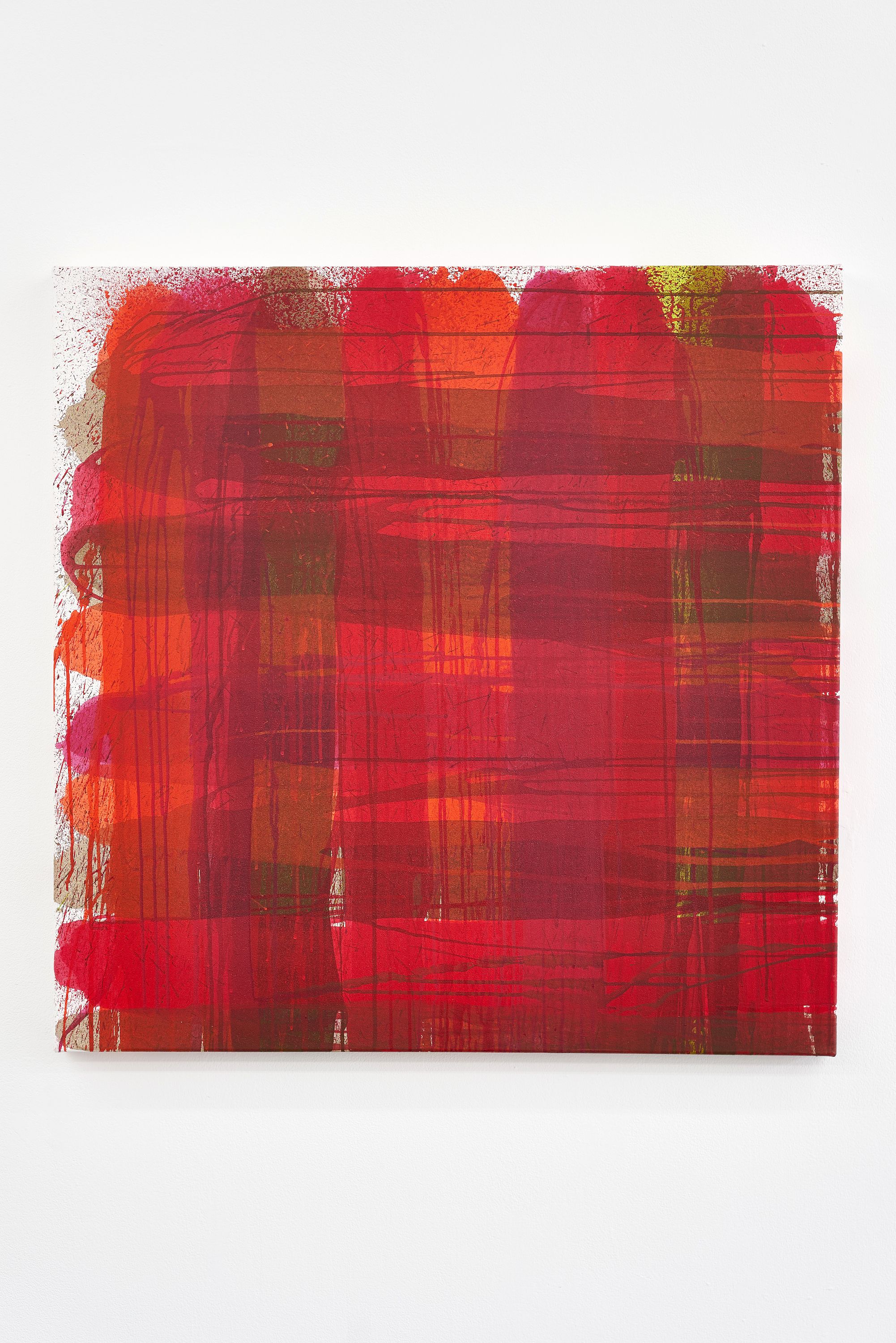 AA Bronson & Keith Boadwee, PLAID #3, 2015, Tempera on canvas, 90 ⁠× ⁠90 ⁠⁠cm