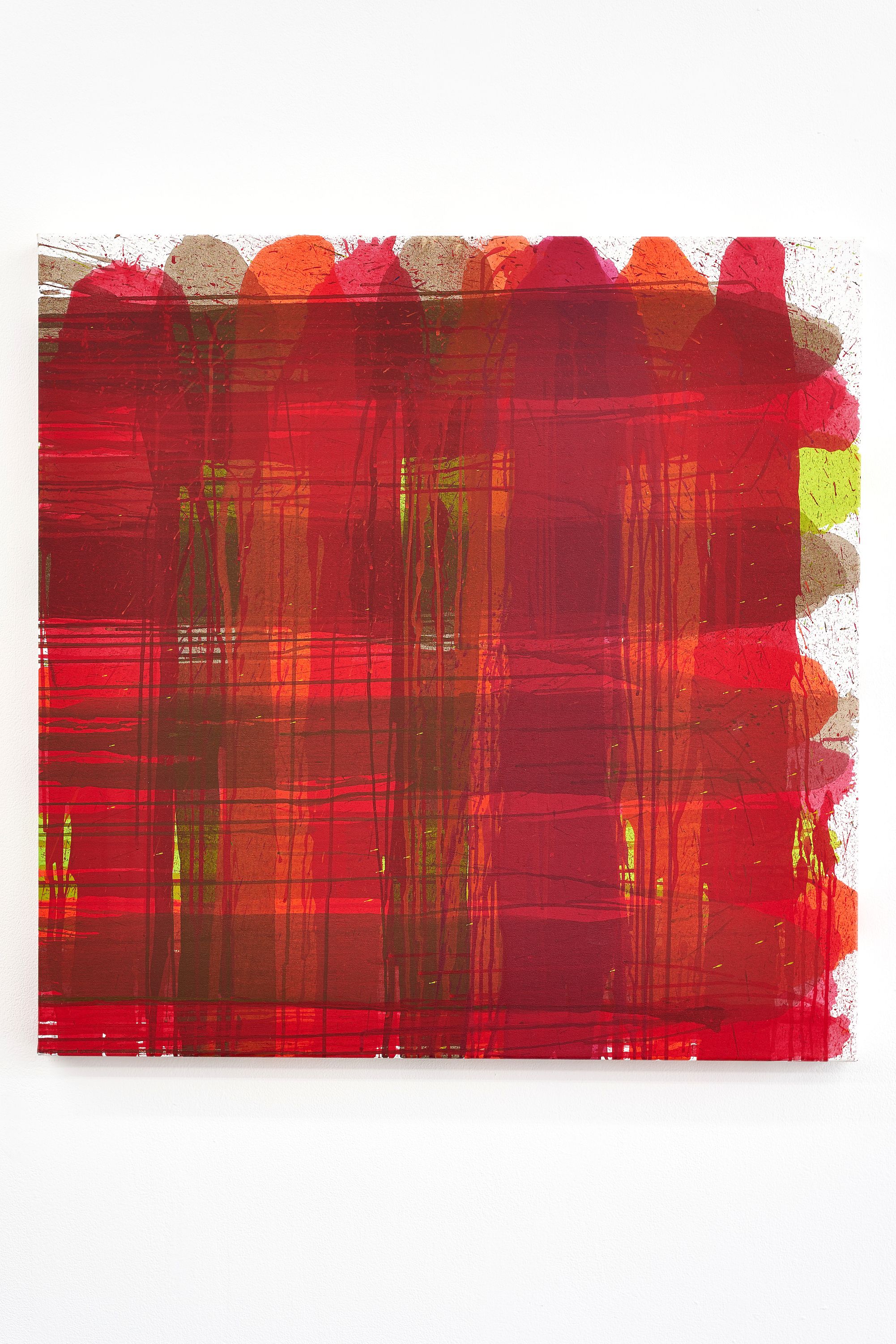 AA Bronson & Keith Boadwee, PLAID #1, 2015, Tempera on canvas, 90 ⁠× ⁠90 ⁠⁠cm