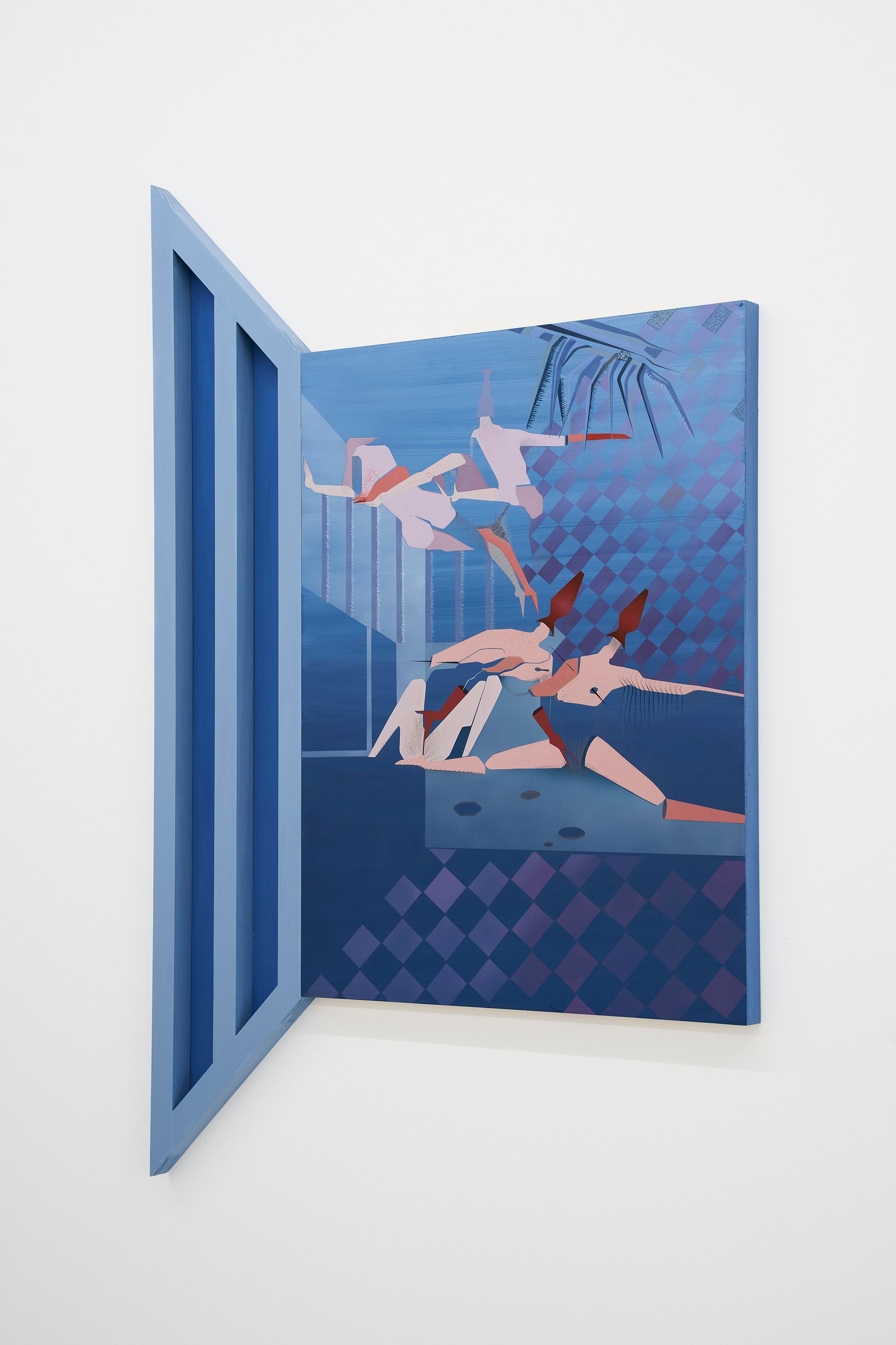 Maryam Hoseini, Capture 4, 2021, Acrylic, ink and pencil on wood panel, 137 ⁠× ⁠91.5 ⁠⁠cm