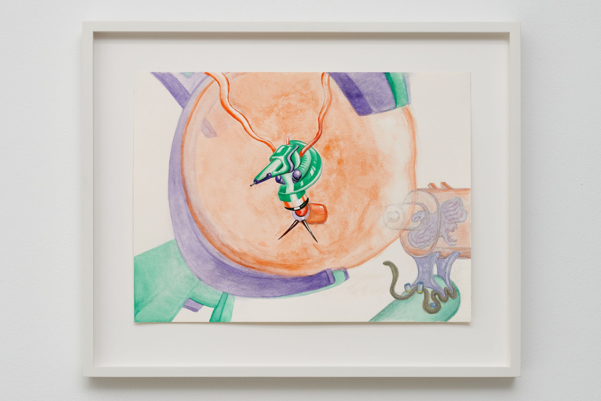 Jonathan Penca, Autonomous, connected & sustainable, 2024, Watercolor, ink, pencil on paper, 33 ⁠× ⁠40 ⁠⁠cm
