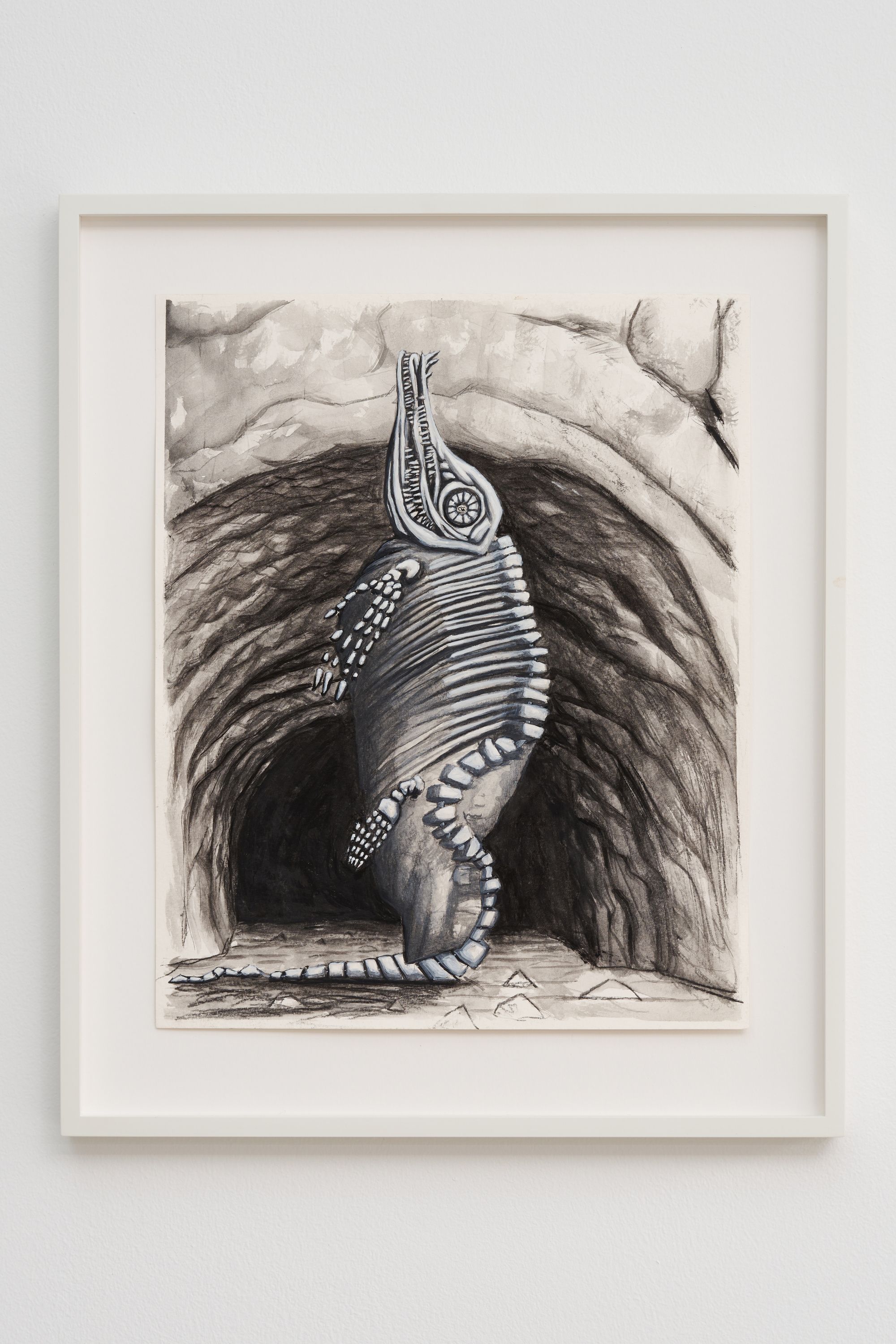 Jonathan Penca, Fish-lizard, 2024, Watercolor, ink, colored pencil on paper, 45 ⁠× ⁠37 ⁠⁠cm