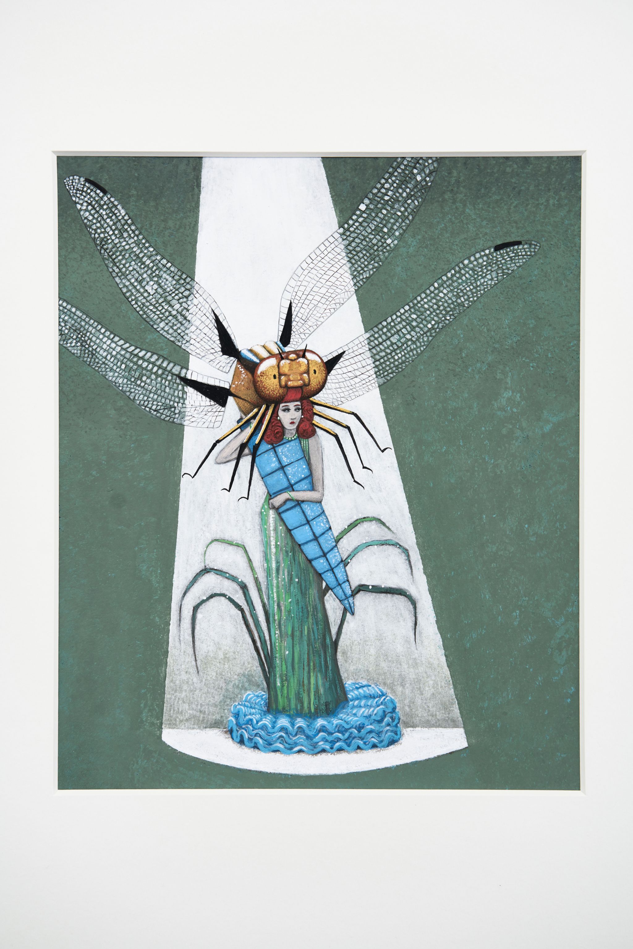 Jonathan Penca, Insect of the year 2001 (Plattbauch), 2018, Gouache and ink on cardboard, 53.5 ⁠× ⁠46 ⁠⁠cm