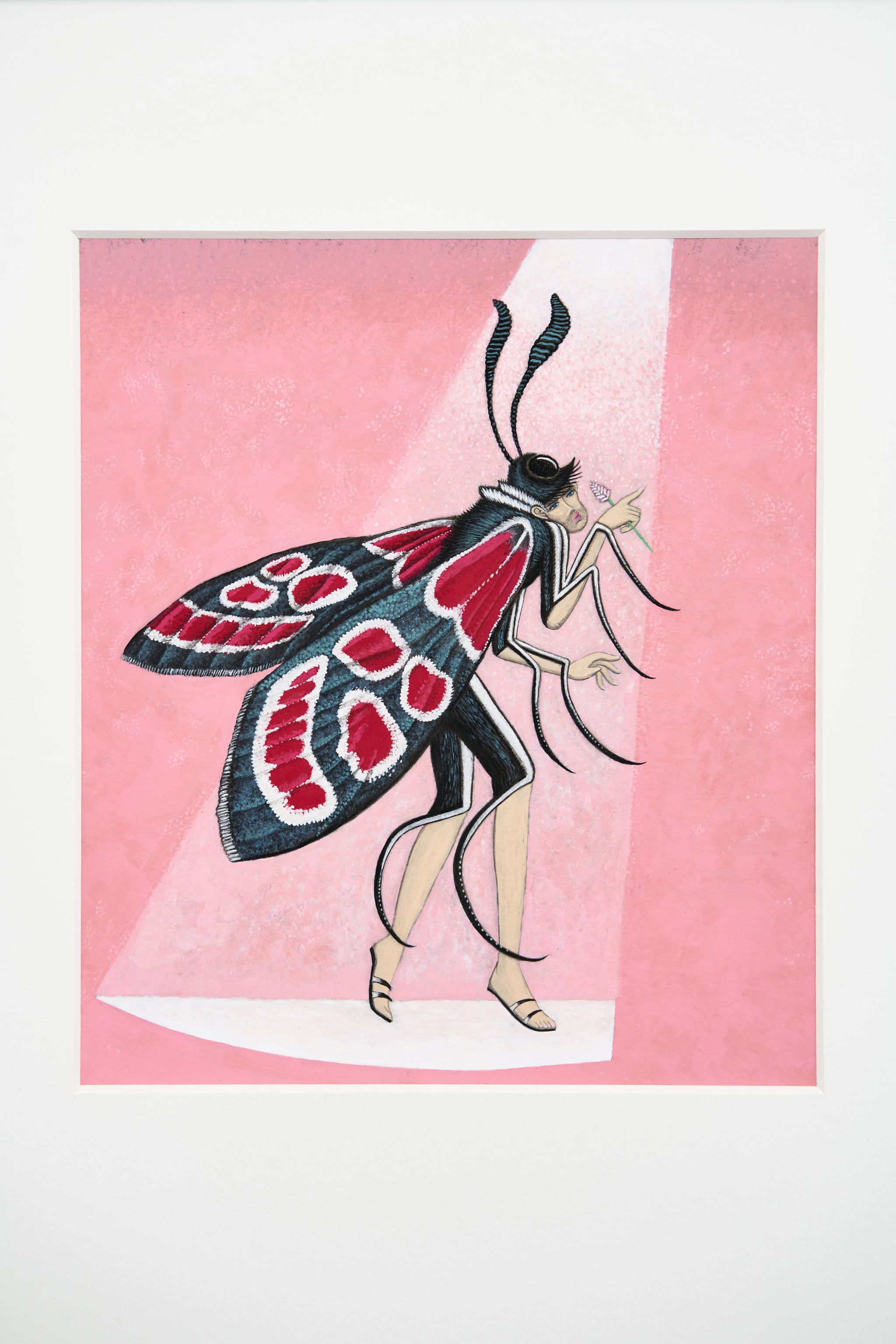Jonathan Penca, Insect of the year 2008 (Esparsetten-Widderchen), 2018, Gouache and ink on cardboard, 54 ⁠× ⁠46 ⁠⁠cm