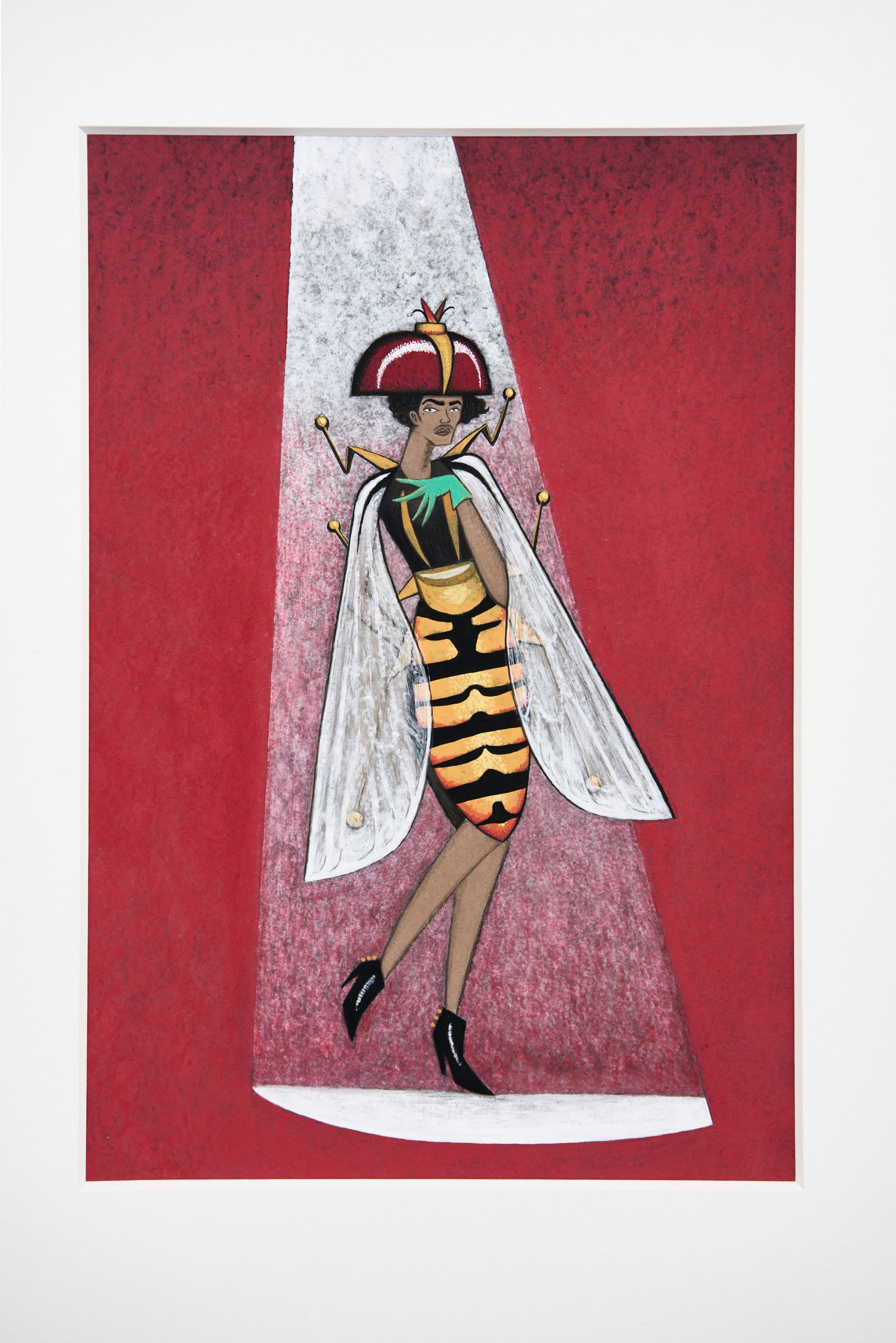 Jonathan Penca, Insect of the year 2004 (Hainschwebfliege), 2018, Gouache and ink on cardboard, 53.5 ⁠× ⁠41 ⁠⁠cm