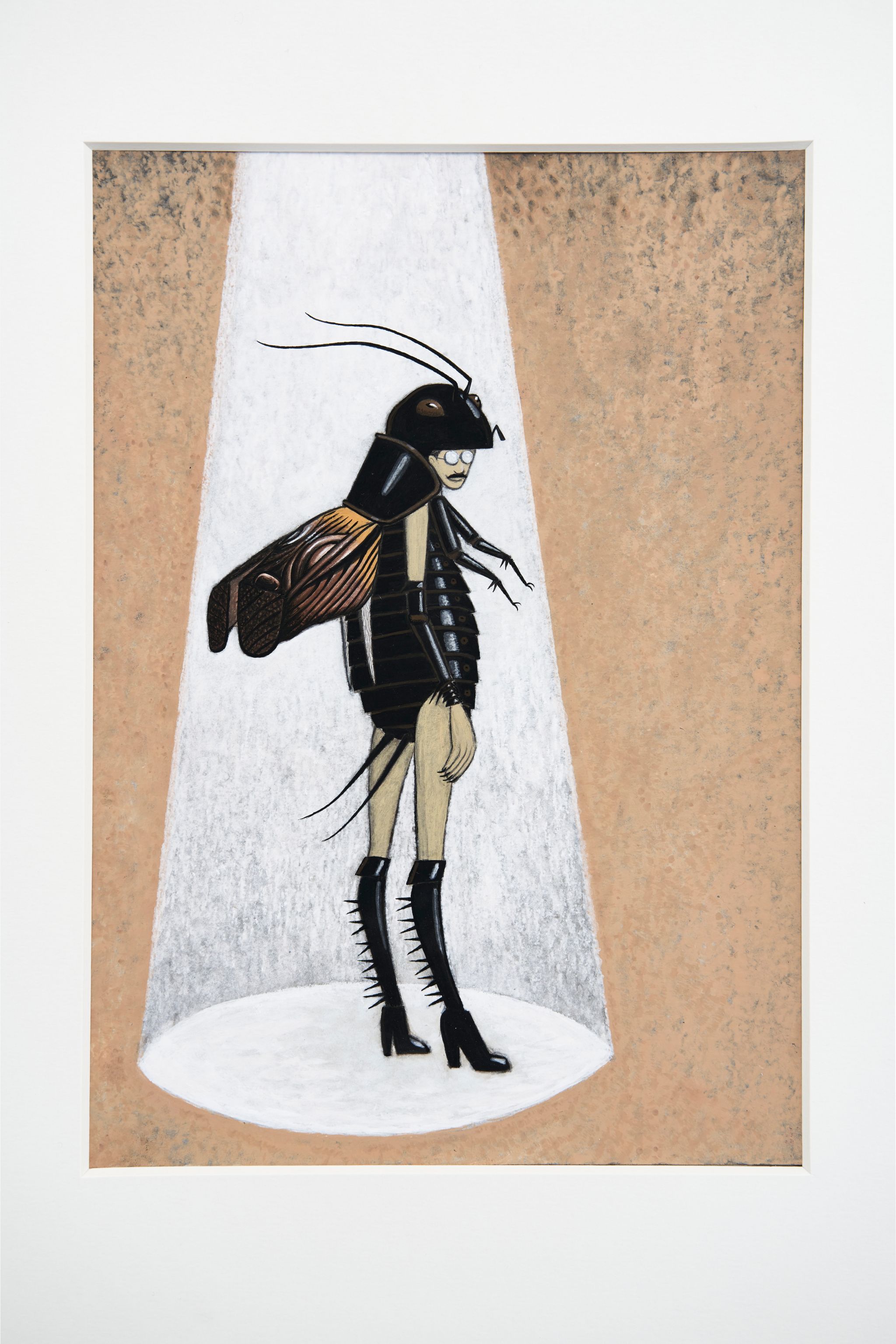 Jonathan Penca, Insect of the year 2003 (Feldgrille), 2018, Gouache and ink on cardboard, 53.5 ⁠× ⁠41 ⁠⁠cm