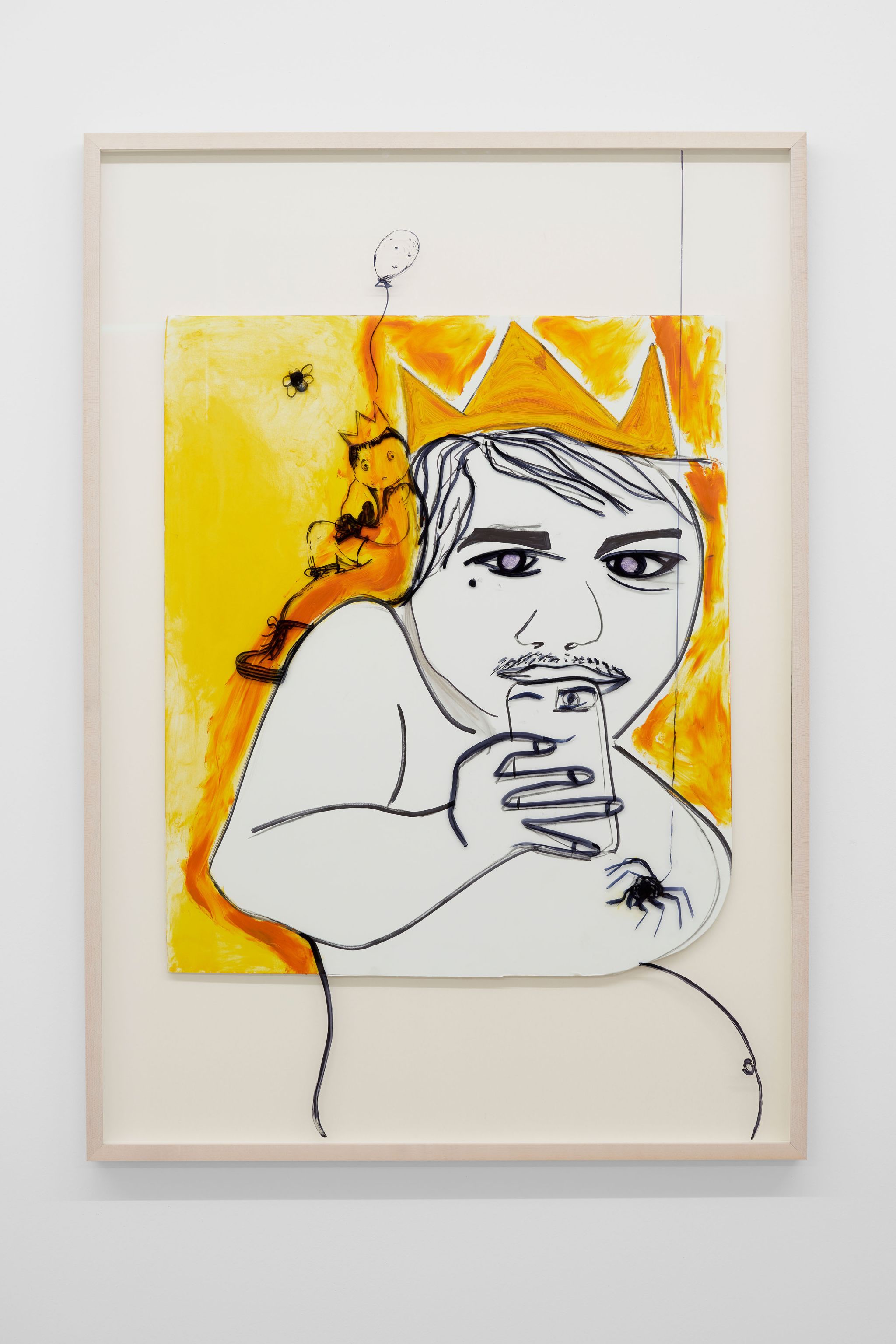 Owen Fu, Smile!, 2020, Oil on cardboard and glass, 119.4 ⁠× ⁠86.4 ⁠⁠cm