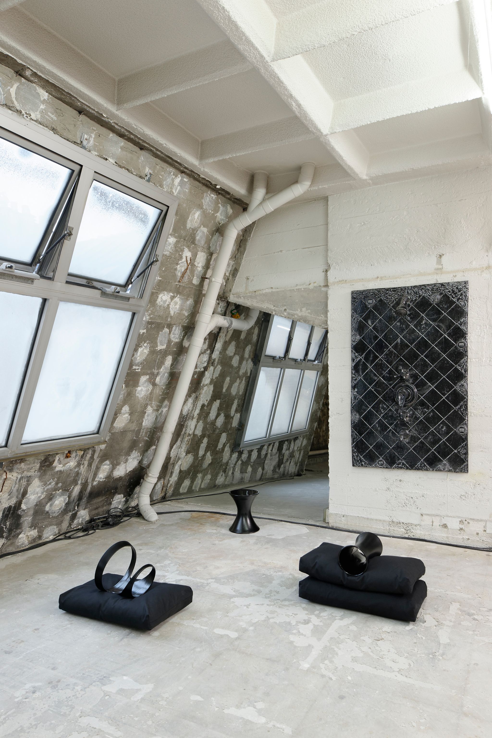 Installation view, KAYA (Kerstin Brätsch & Debo Eilers), Davide Stucchi, Paris Internationale, 2017